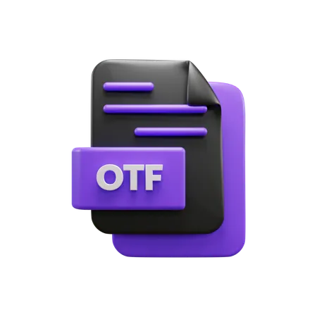 Otf File  3D Icon