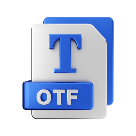 OTF File 3D Illustration