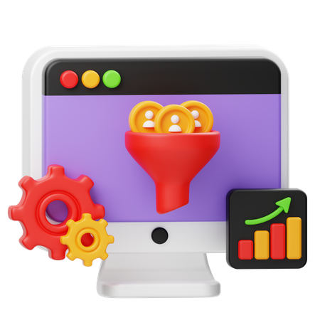 Otimização da taxa de conversão  3D Icon