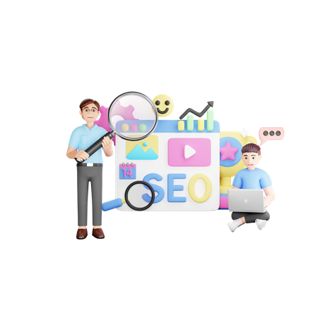 Otimização de SEO  3D Illustration