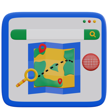 Otimização de sites de mapas  3D Icon