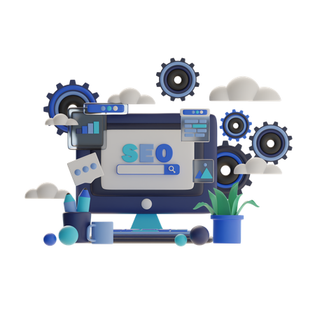 Otimização de SEO  3D Illustration