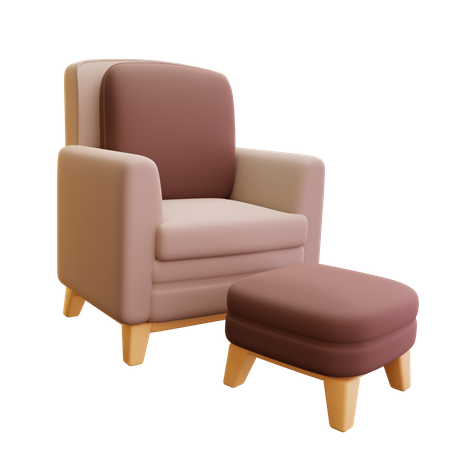Ottoman Chair  3D Icon