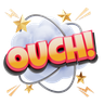 ouch label 3d illustration