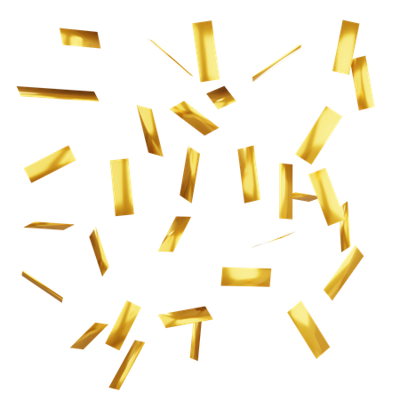 Confete dourado cai  3D Icon