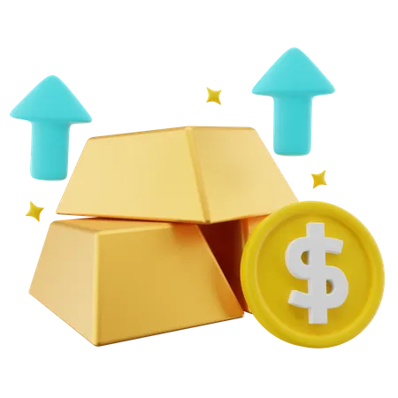 Investir ouro  3D Icon