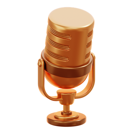 Microfone de ouro  3D Icon