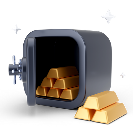 Cofre de ouro  3D Icon