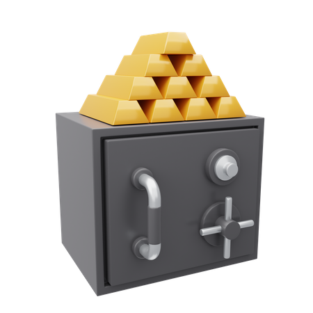Cofre de ouro  3D Icon