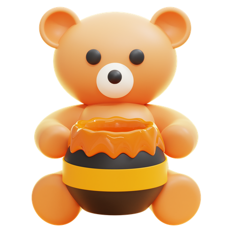 Ours avec du miel  3D Icon
