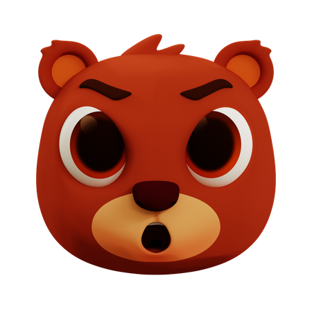 Emoji ours en colère  3D Icon
