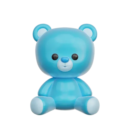 Ours en peluche bleu  3D Icon