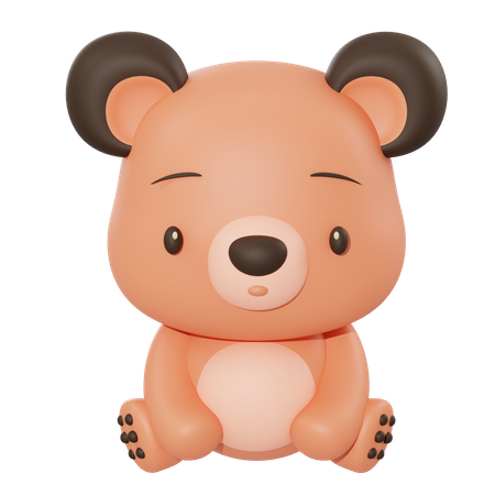 Un ours mignon  3D Illustration