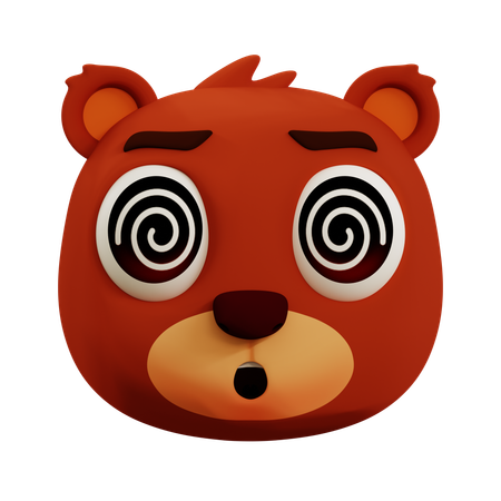 L'ours mignon a le vertige emoji  3D Icon