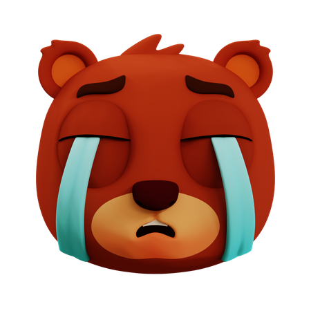 Emoji mignon qui pleure un ours  3D Icon