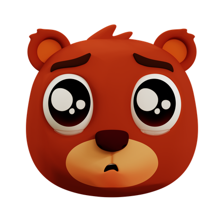 Ours mignon emoji triste  3D Icon
