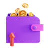 increase wallet profit 3d illustration