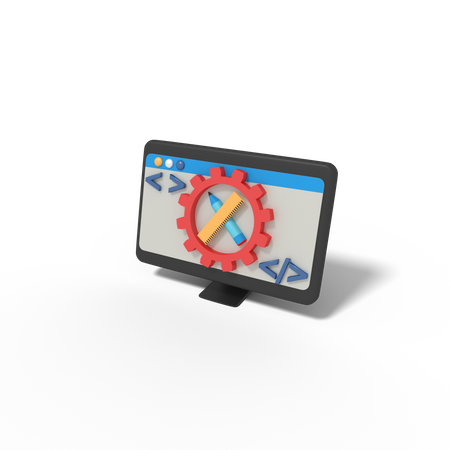 Outil de conception de sites Web  3D Icon