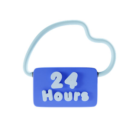 Ouvert 24 heures  3D Icon