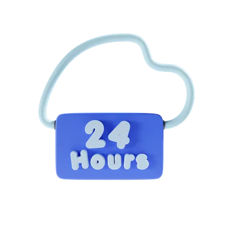 Ouvert 24 heures  3D Icon