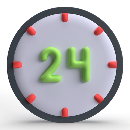 Ouvert 24 heures  3D Icon