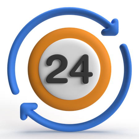 Ouvert 24 heures  3D Icon