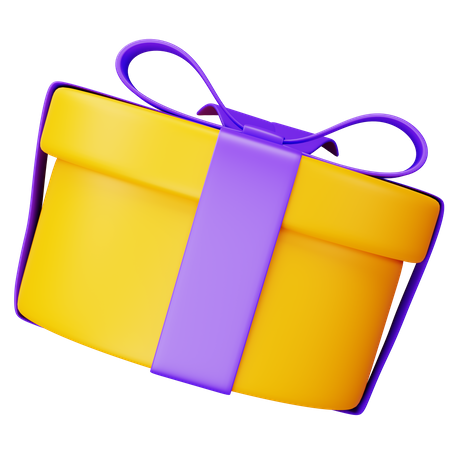 Oval Gift Box 3D Icon