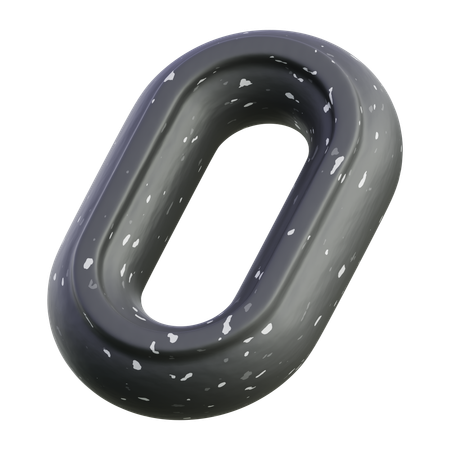 Oval Metal Chain Link  3D Icon