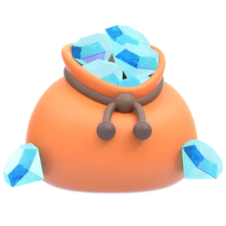 넘치는 보석 가방  3D Icon