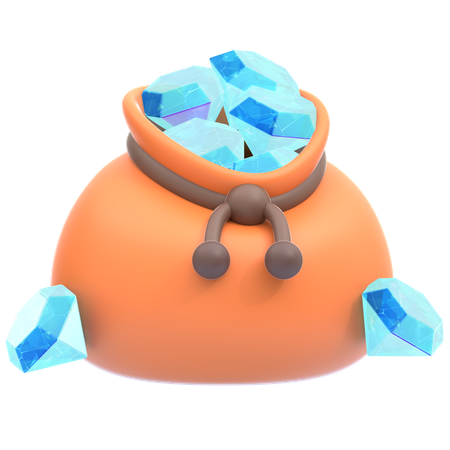 Overflowing Gem Bag  3D Icon