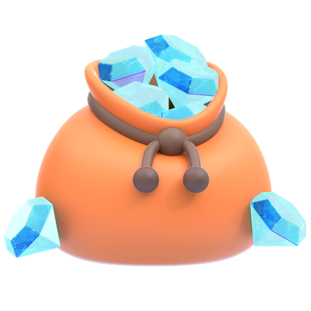 Overflowing Gem Bag  3D Icon
