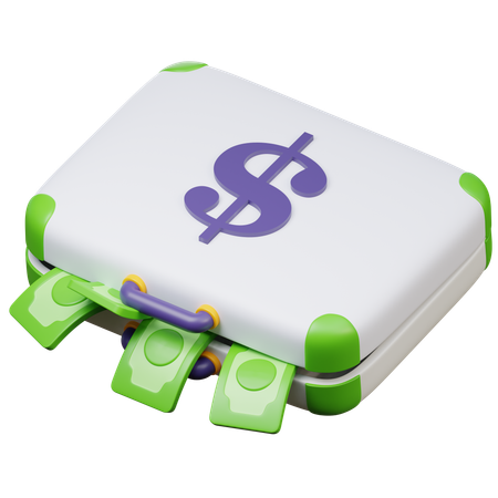 Overflowing Money Bag  3D Icon