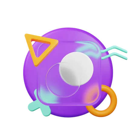 Overlay Round  3D Icon