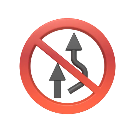 A Sign Prohibiting Overtaking The Vehicle In Front 3D Icon