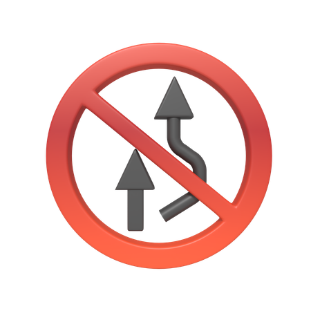 Overtaking Prohibiting 3D Icon