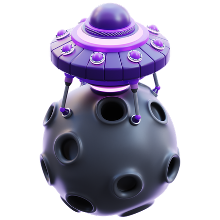 Ovni a atterri sur la lune  3D Icon