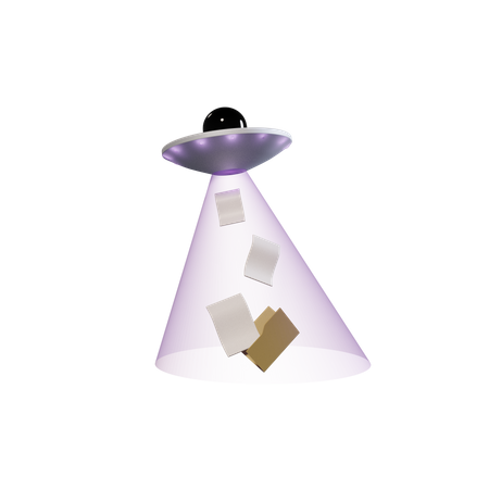 OVNI puxando pastas  3D Icon
