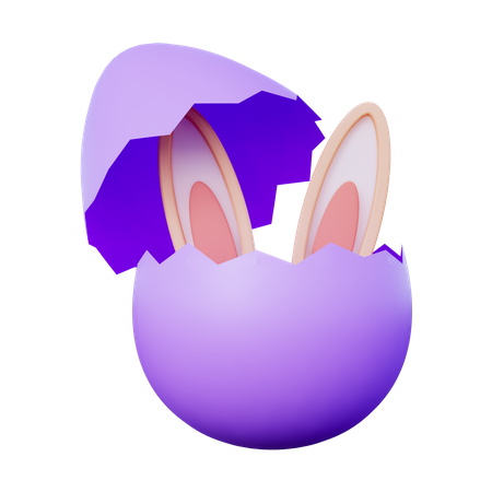 Ovo de páscoa de coelho  3D Icon