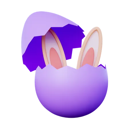 Ovo de páscoa de coelho  3D Icon