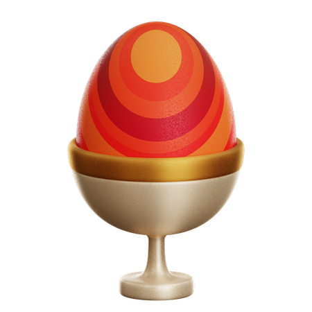 Ovo de páscoa na xícara  3D Icon
