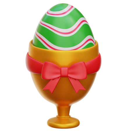 Ovo de páscoa na xícara  3D Icon