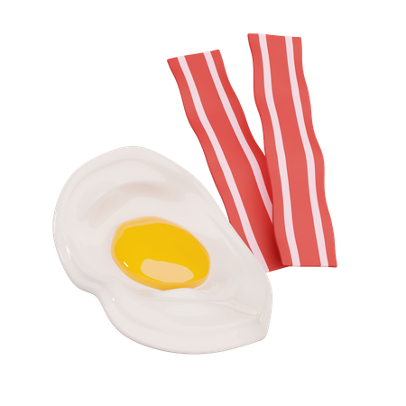Ovo e bacon  3D Icon