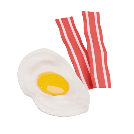 Ovo e bacon  3D Illustration