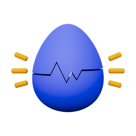 Ovo quebrado  3D Icon