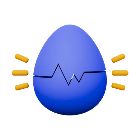 Ovo quebrado  3D Icon