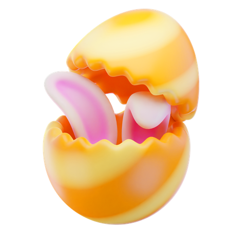Ovo quebrado  3D Icon