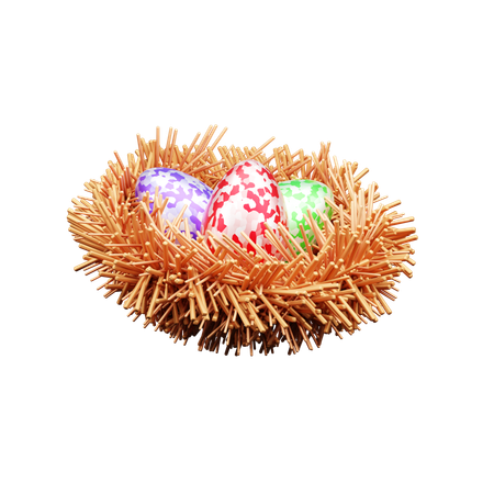 Ovos com ninho  3D Icon