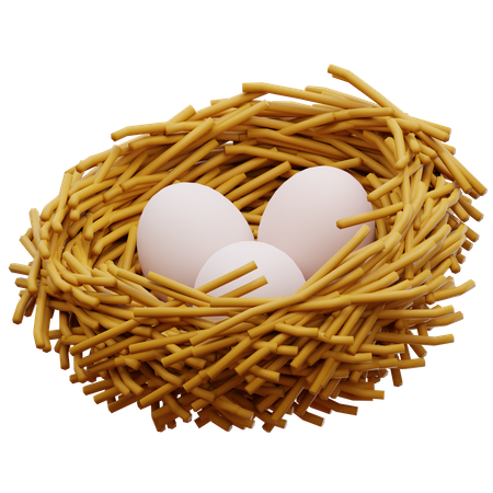 Ovos de ninho de pássaro  3D Illustration