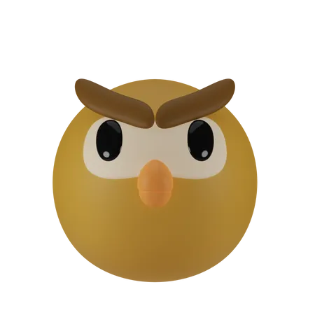 Owl 3 D Animal Head Emoji 3D Icon