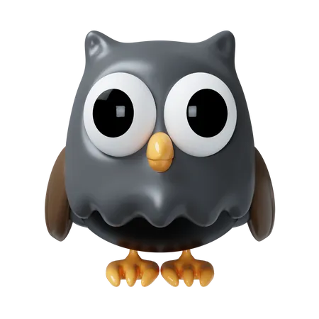 Owl 3 D Halloween Icon Traditional Element Of Decor For Halloween Icon Isolated On Gray Background 3 D Rendering Illustration Clipping Path 3D Icon